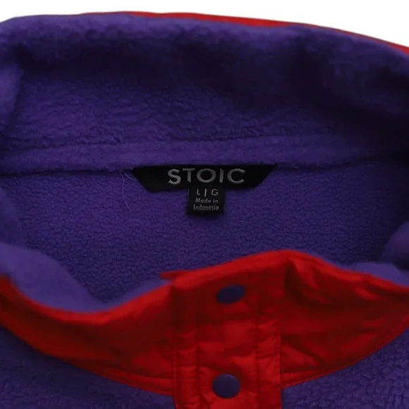 Stoic Color block Snap Neck Fleece Pullover Jacket Mens L STM051 - Picture 4 of 14
